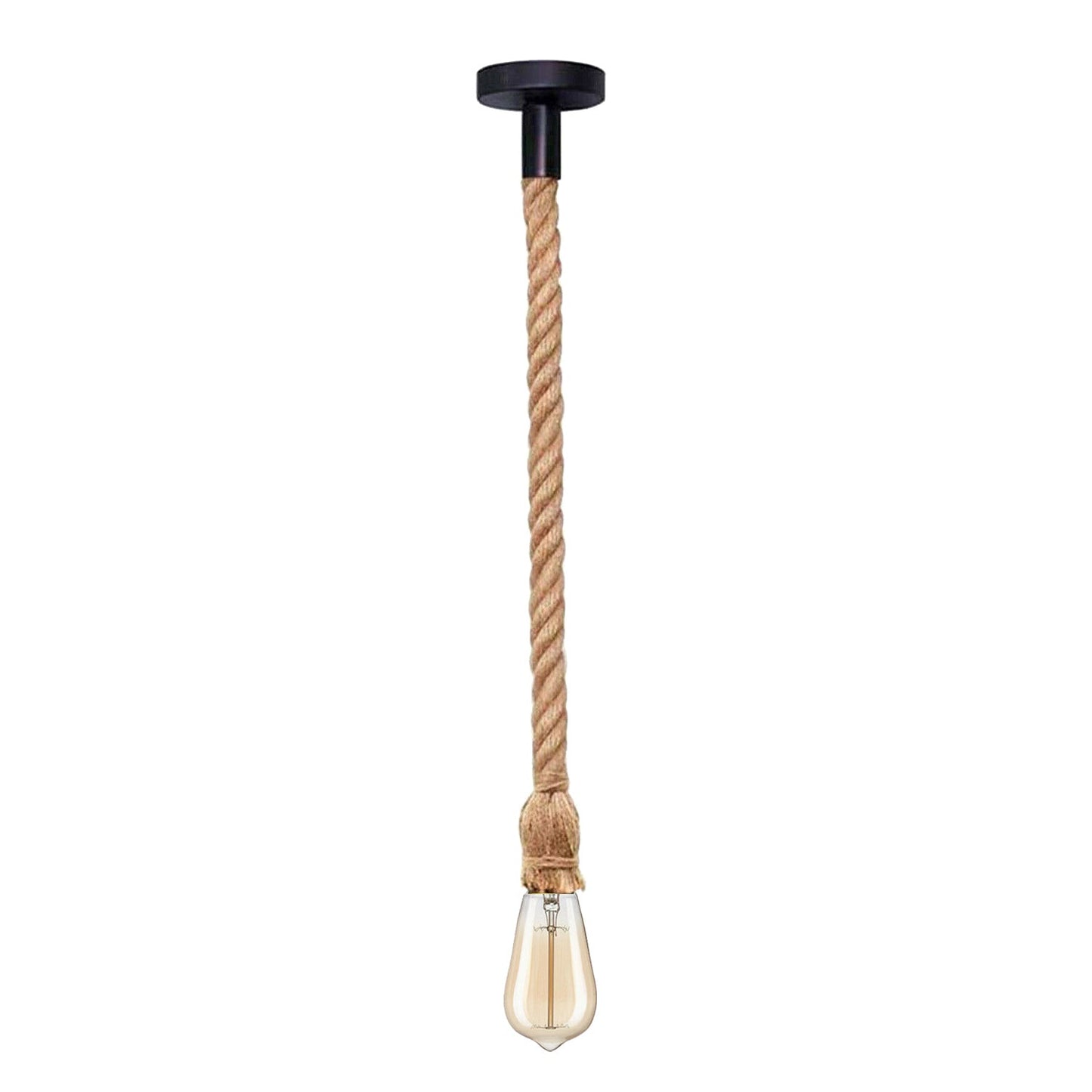 Vintage Hemp Rope Ceiling Pendant Lamp Light ~ 6040-5