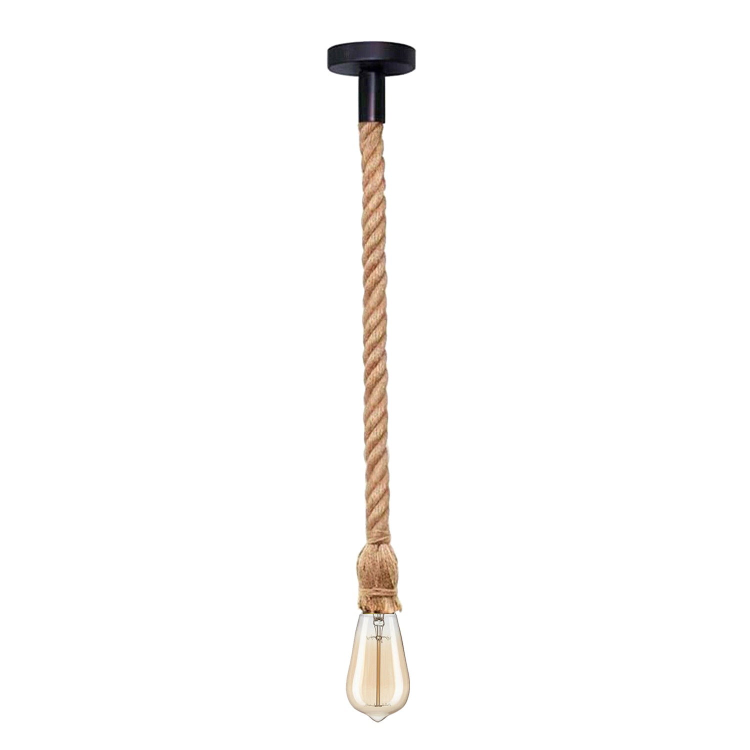 Vintage Hemp Rope Ceiling Pendant Lamp Light ~ 6040-5
